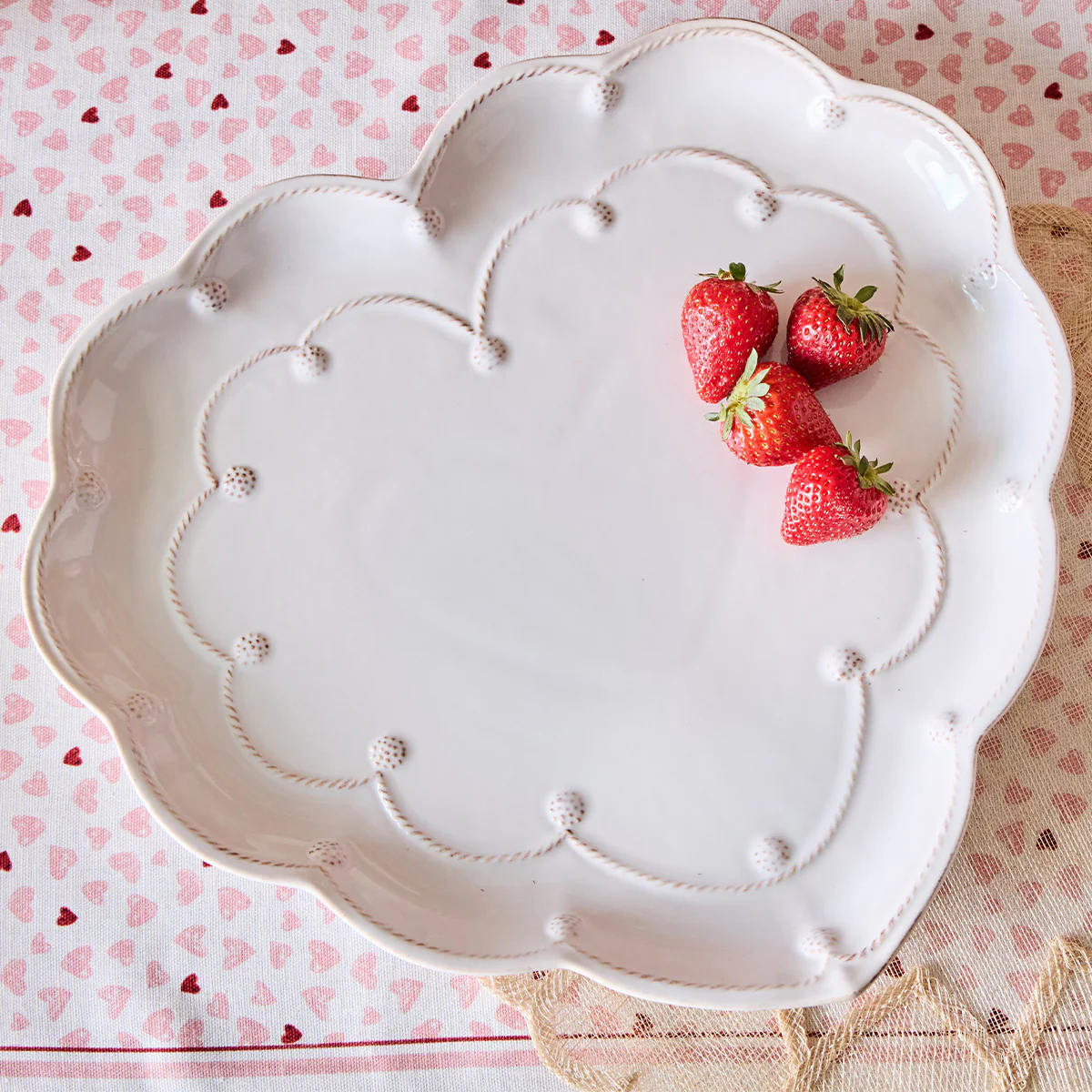 Berry & Thread 15" Heart Platter - Whitewash - Image 3