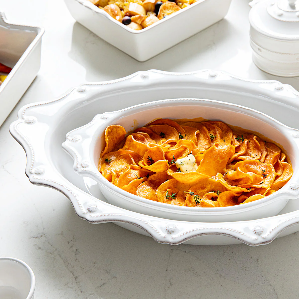 Berry & Thread 18" Oval Baker - Whitewash - Image 4