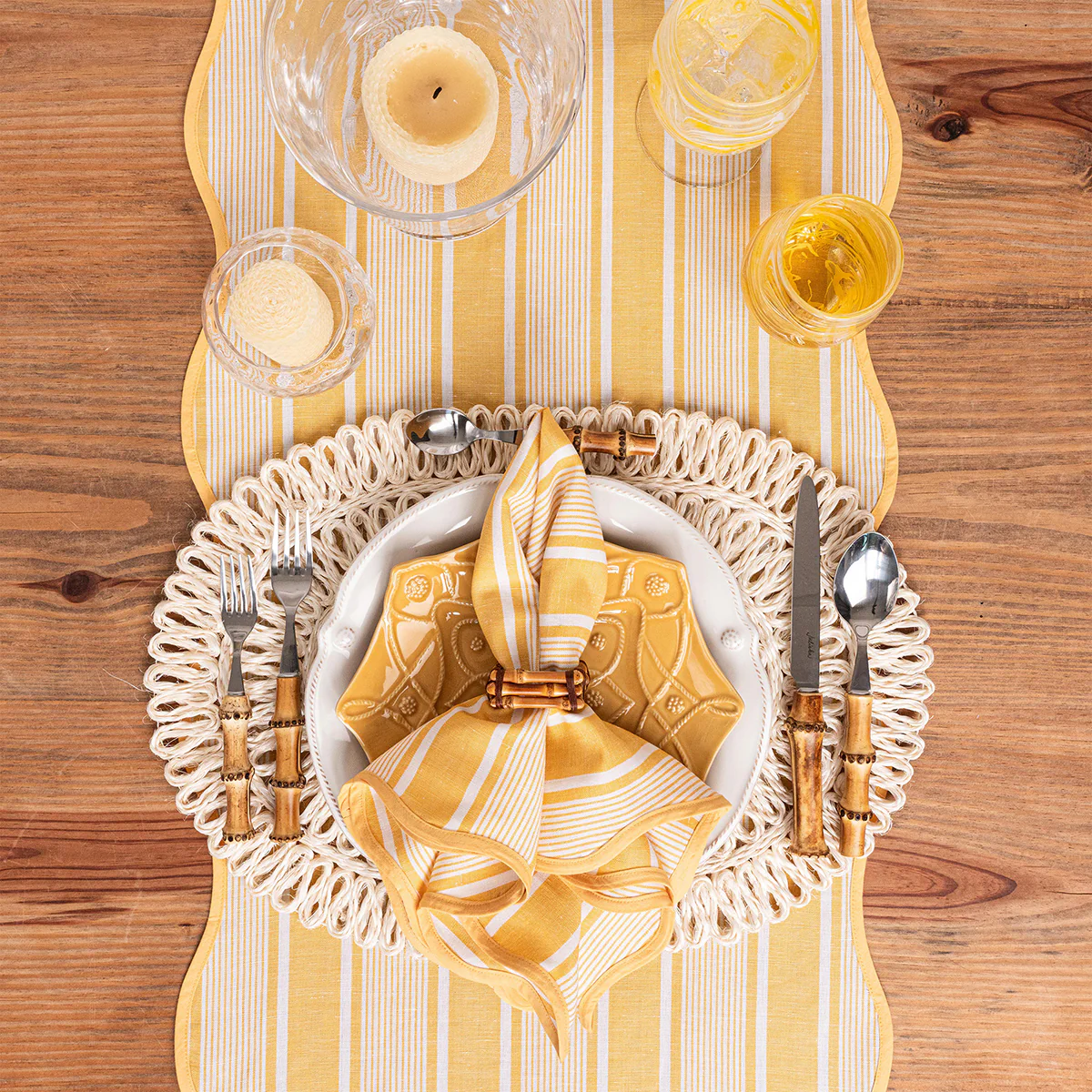 Cabana Stripe 18" x 90" Table Runner - Sunshine - Image 3