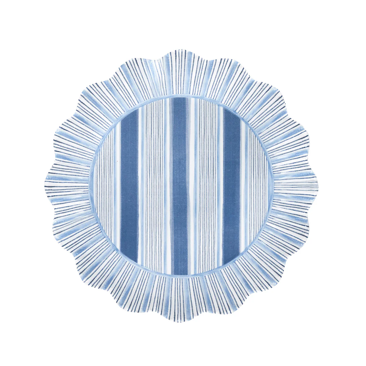 Cabana Stripe Melamine Dessert/Salad Plate Set/4 - Ocean - Image 3