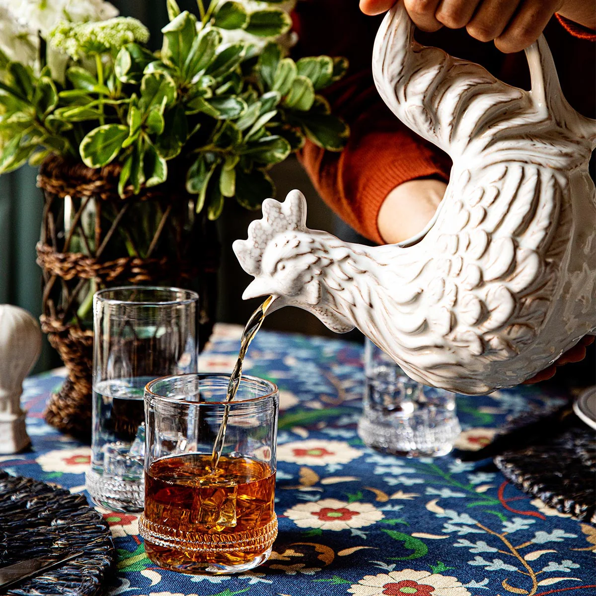 Clever Creatures Ceramic Rooster Pitcher - Image 6