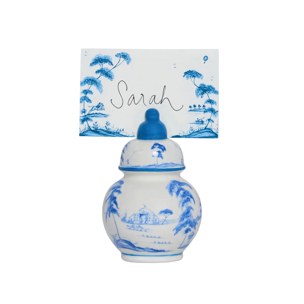 Country Estate Place Card Holder Set/4 - Delft Blue - Image 3