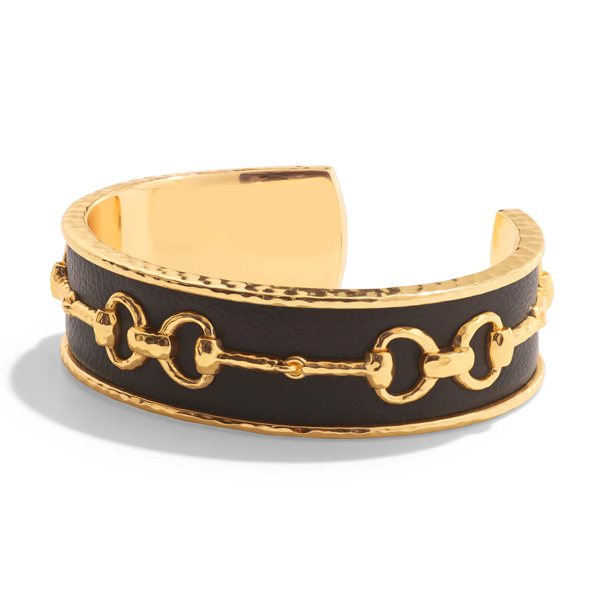 Equestrian Snaffle Bit Cuff - Vegan Espresso Leather - Image 5