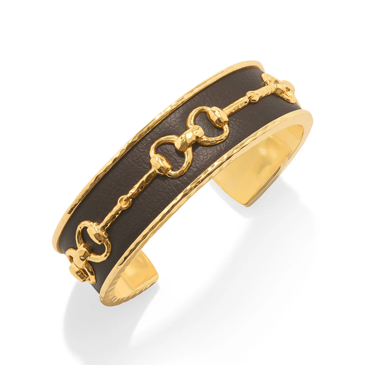 Equestrian Snaffle Bit Cuff - Vegan Espresso Leather - Image 6