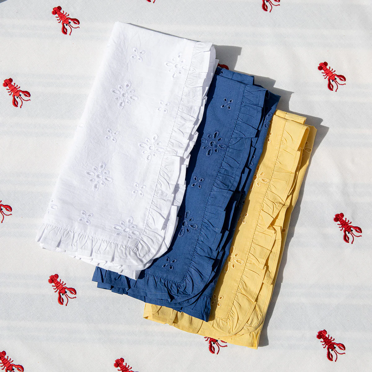 Eyelet Napkin Set/4 - Navy - Image 5