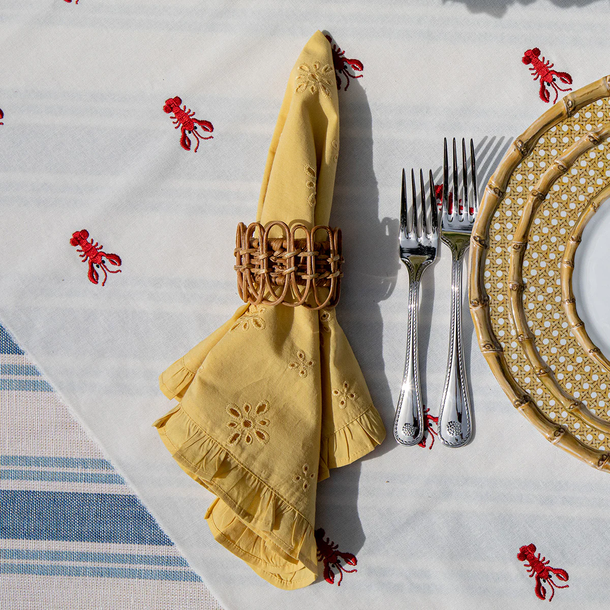 Eyelet Napkin Set/4 - Sunflower - Image 4