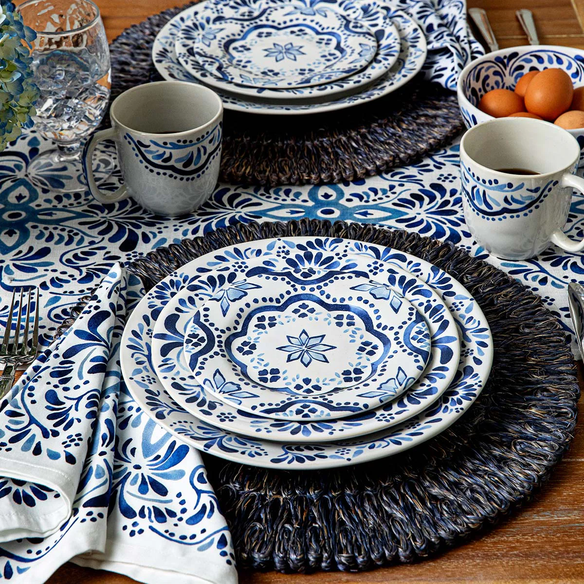 Iberian 4pc Place Setting - Indigo - Image 3