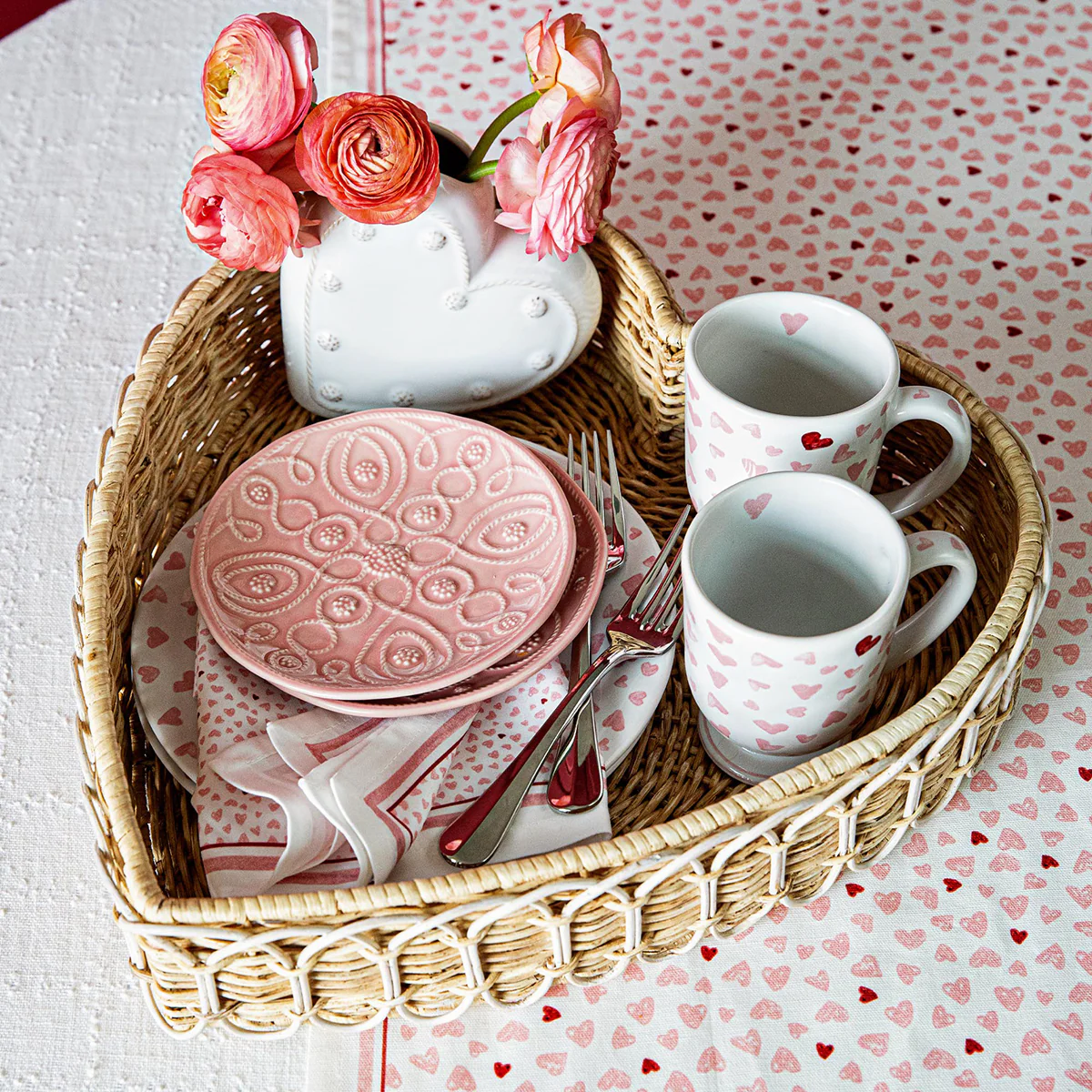 Jardins du Monde Side/Cocktail Plate Assorted Set/4 - Blush - Image 6