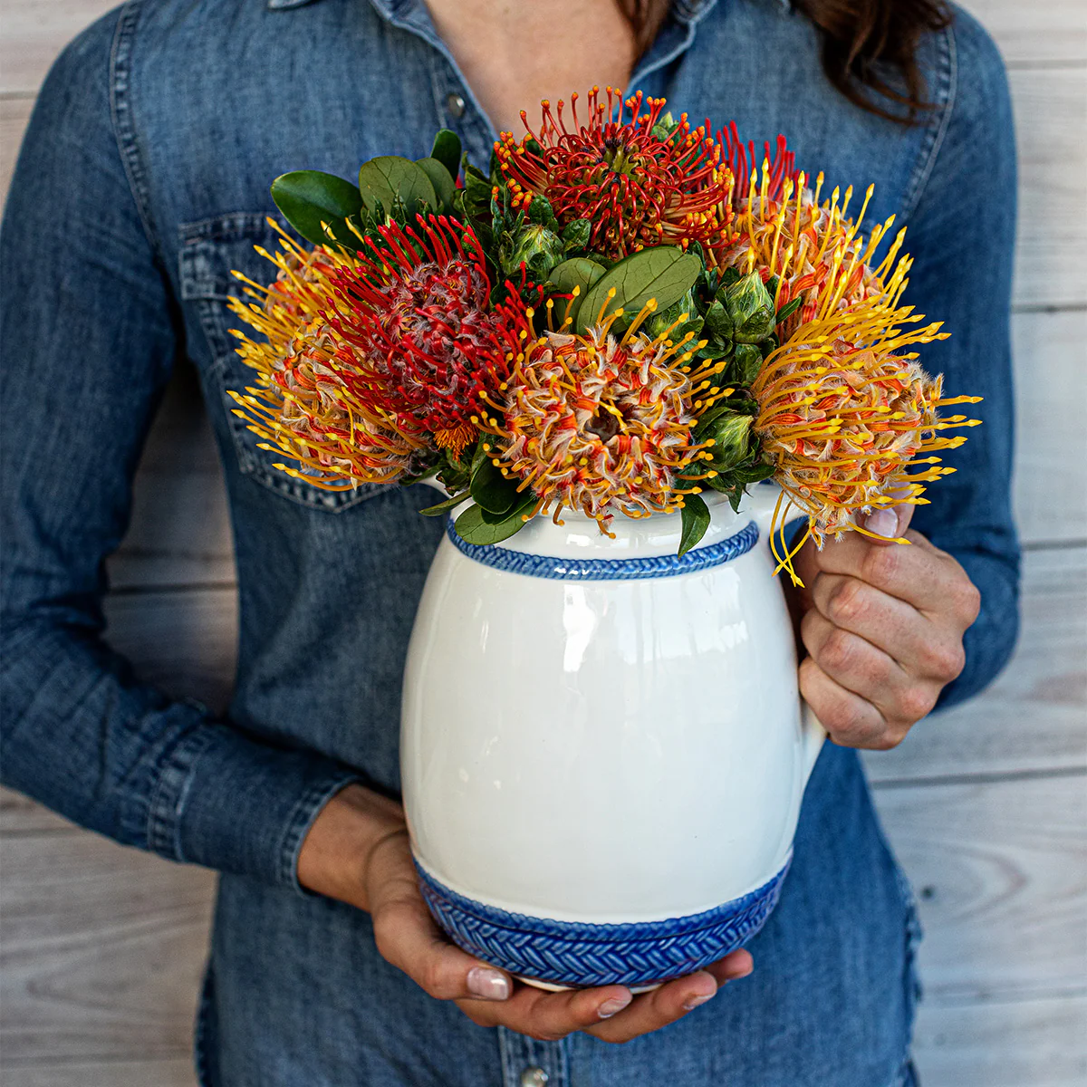 Le Panier Ceramic Pitcher - Delft Blue - Image 3