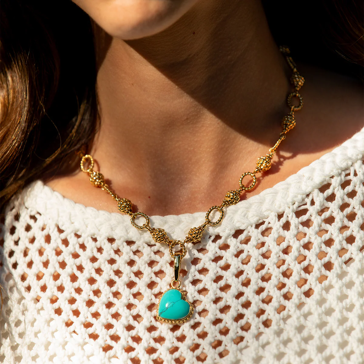 Love Gem Medium Charm/Pendant - Turquoise - Image 4