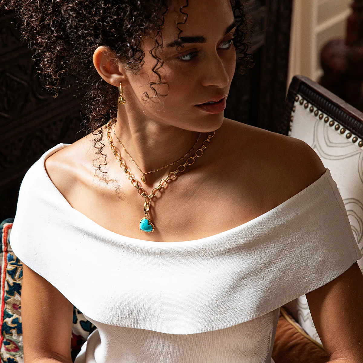 Love Gem Medium Charm/Pendant - Turquoise - Image 5