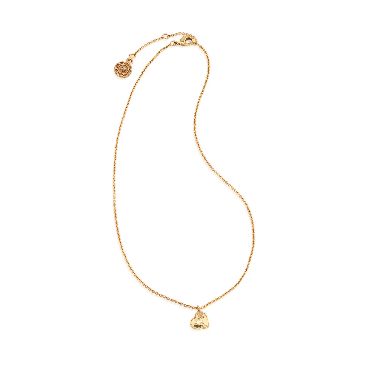 Love Heart Charm Necklace, 16"+2" - Gold - Image 4