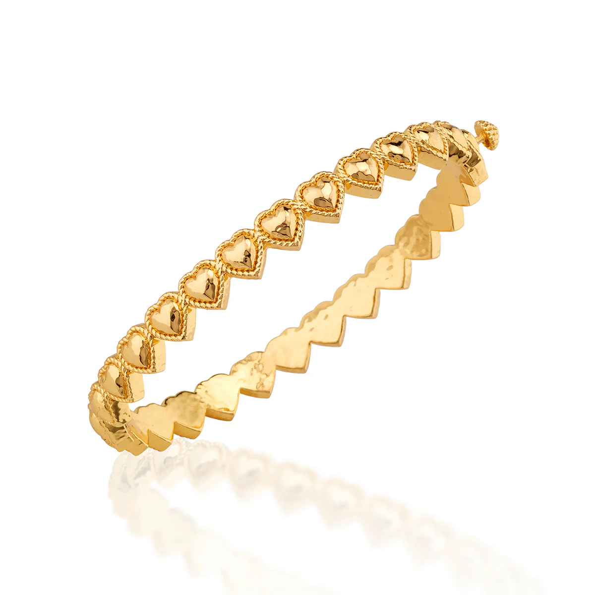 Love Petite Hinged Bangle - Gold - Image 3