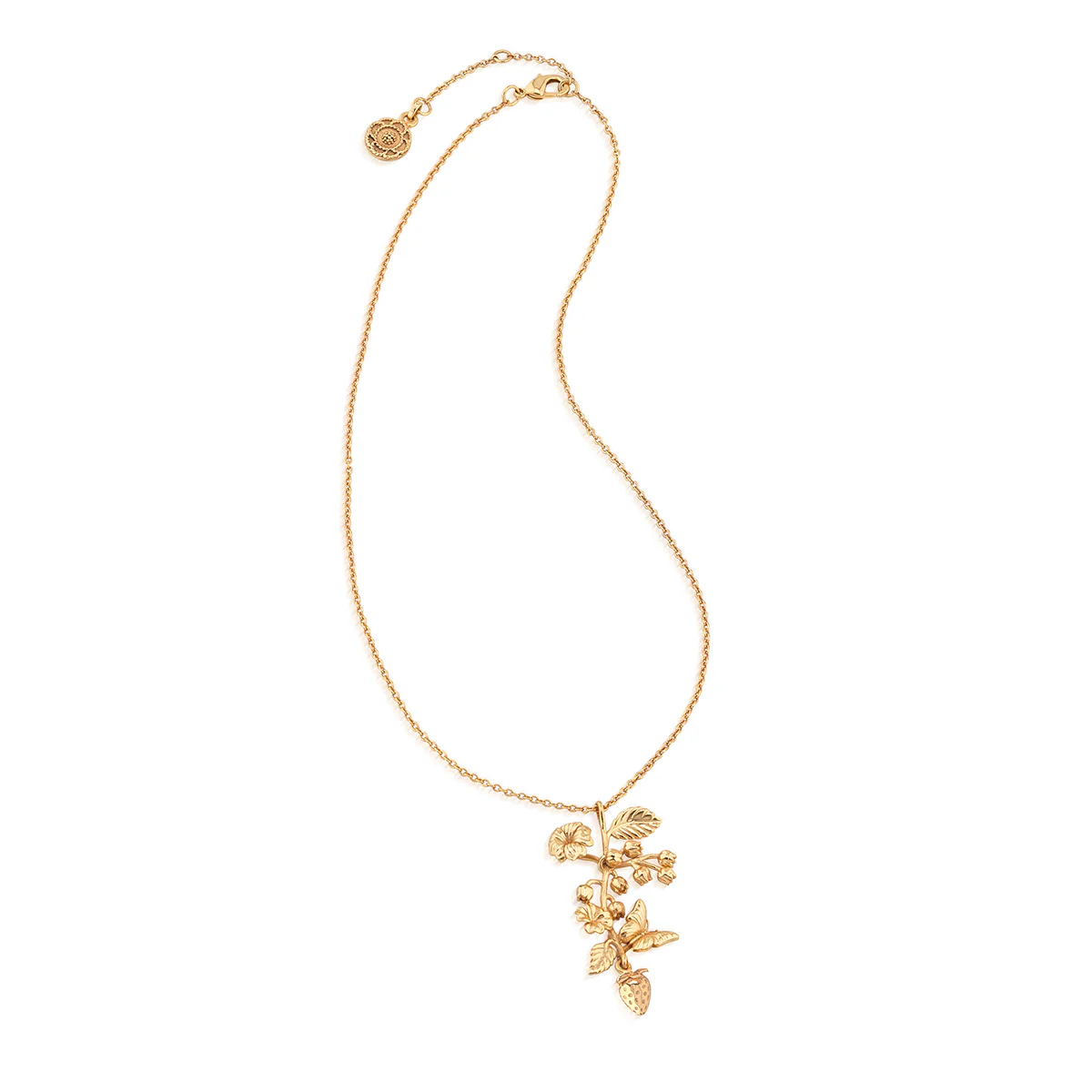 Meadow Walk Bouquet Charm Necklace, 16"+2" - Gold - Image 3