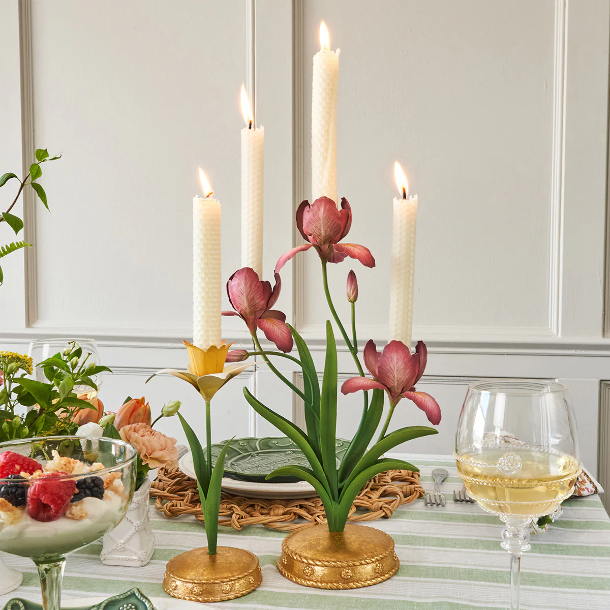 Meadow Walk Iris 14" Centerpiece Candelabra - Pink - Image 4