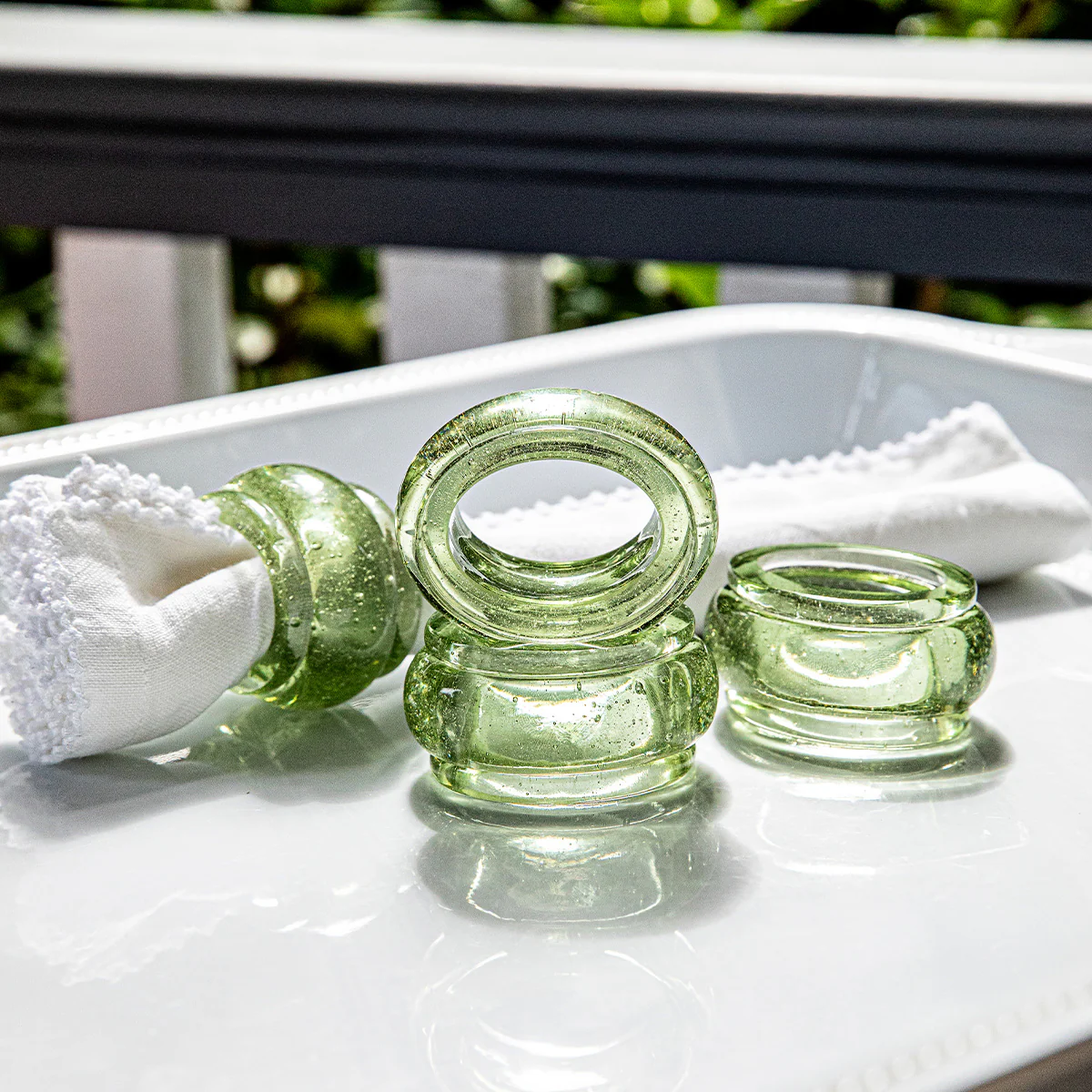 Provence Napkin Ring Set/4 - Basil - Image 5
