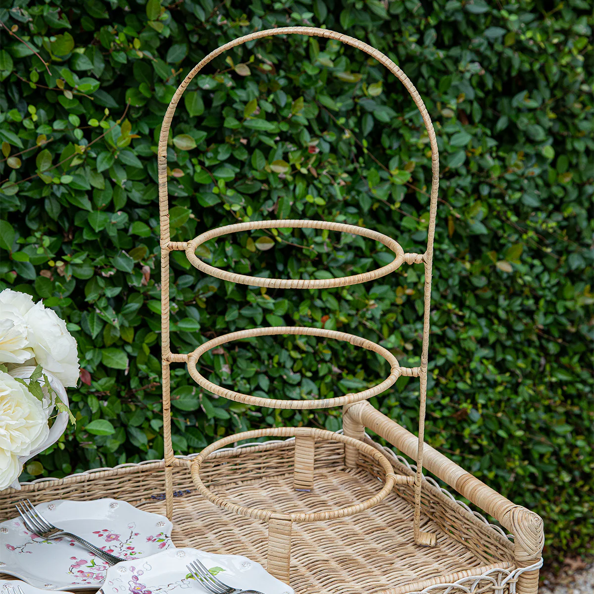 Provence Rattan Triple Tiered Server - Whitewash - Image 6