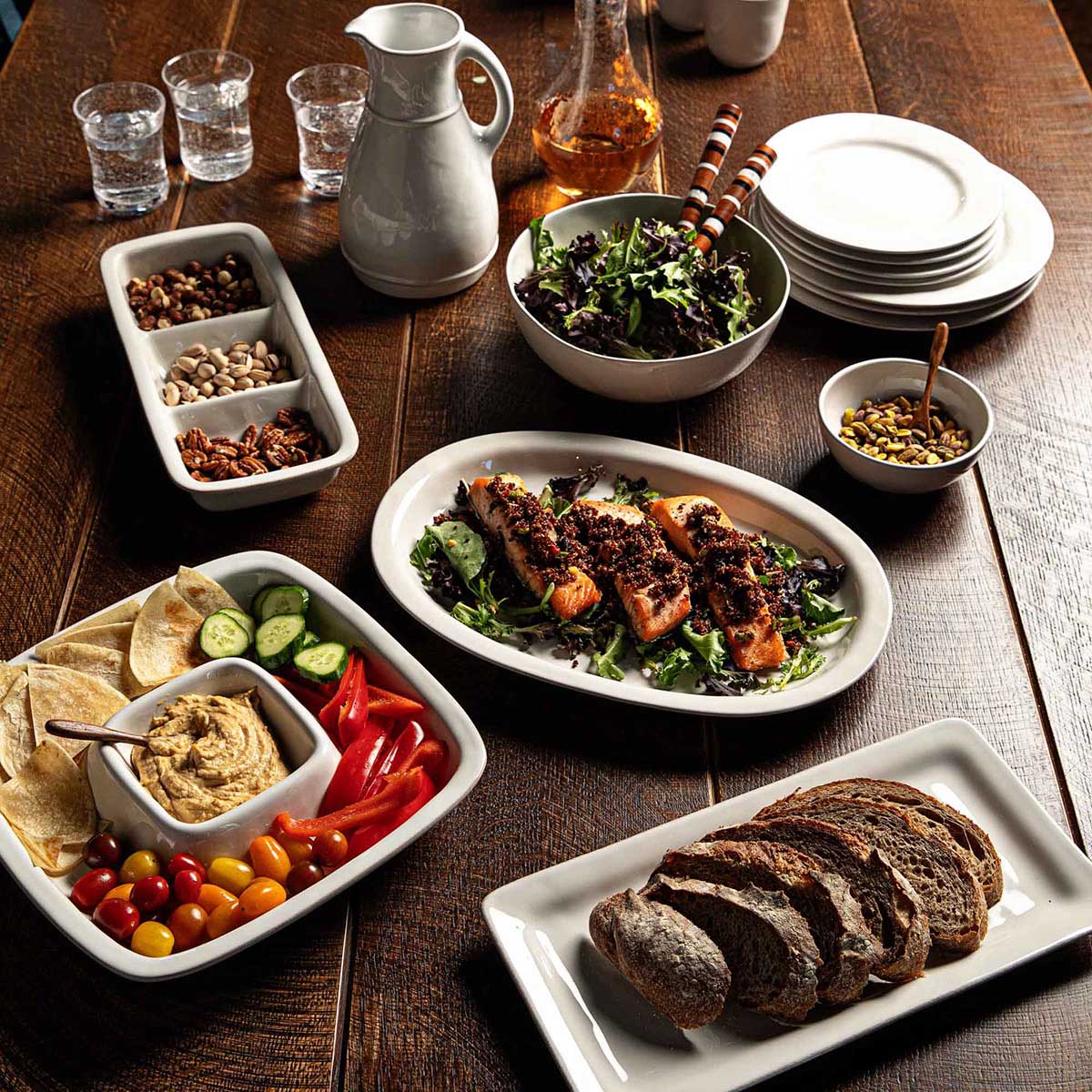 Puro 15" Triple Section Server - Whitewash - Image 4