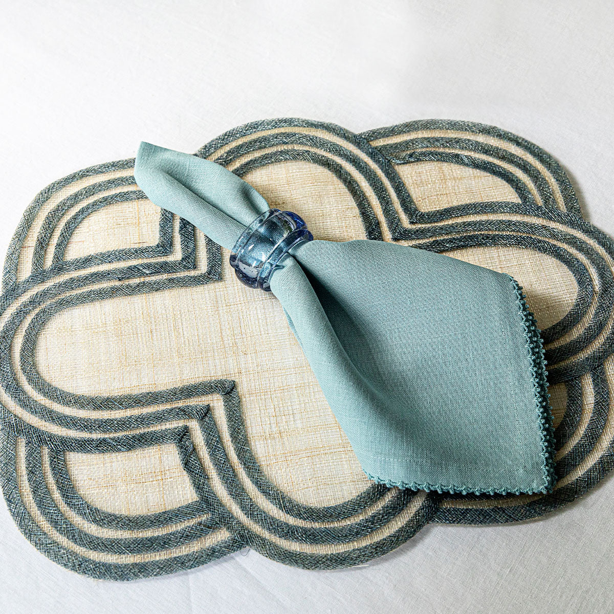 Scallop Stripe Placemat - Chambray - Image 3