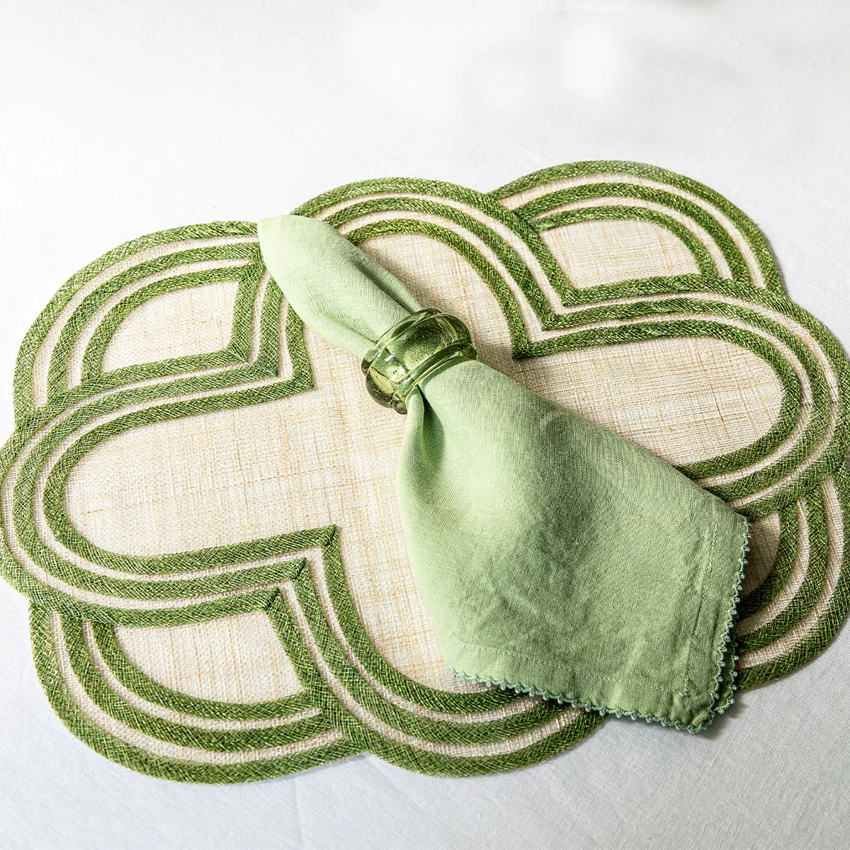 Scallop Stripe Placemat - Seagrass - Image 3
