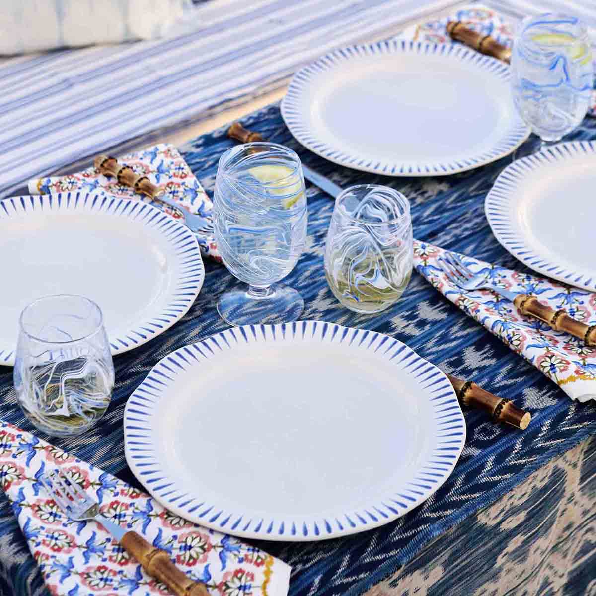 Sitio Stripe Dinner Plate - Delft Blue - Image 3