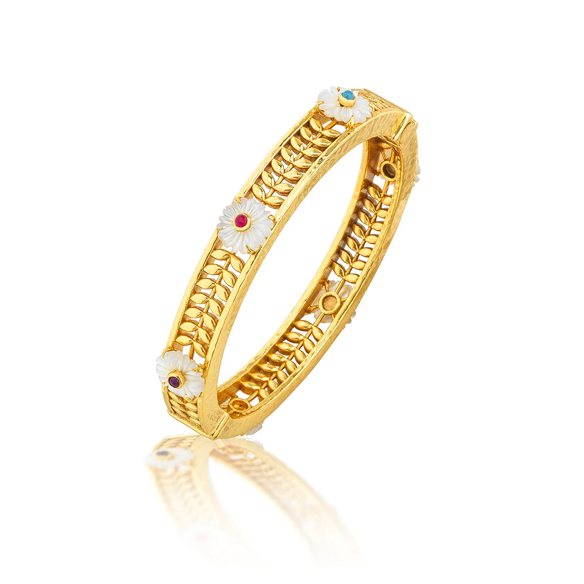 Villandry Fleur Vine Hinged Bangle, S/M - Multi - Image 3