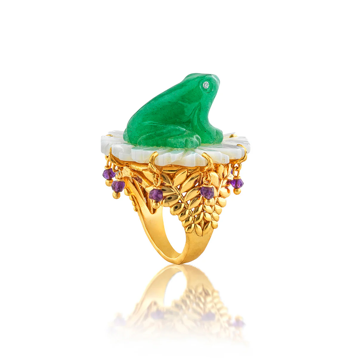 Villandry Frog Prince Ring - Multi - Image 5