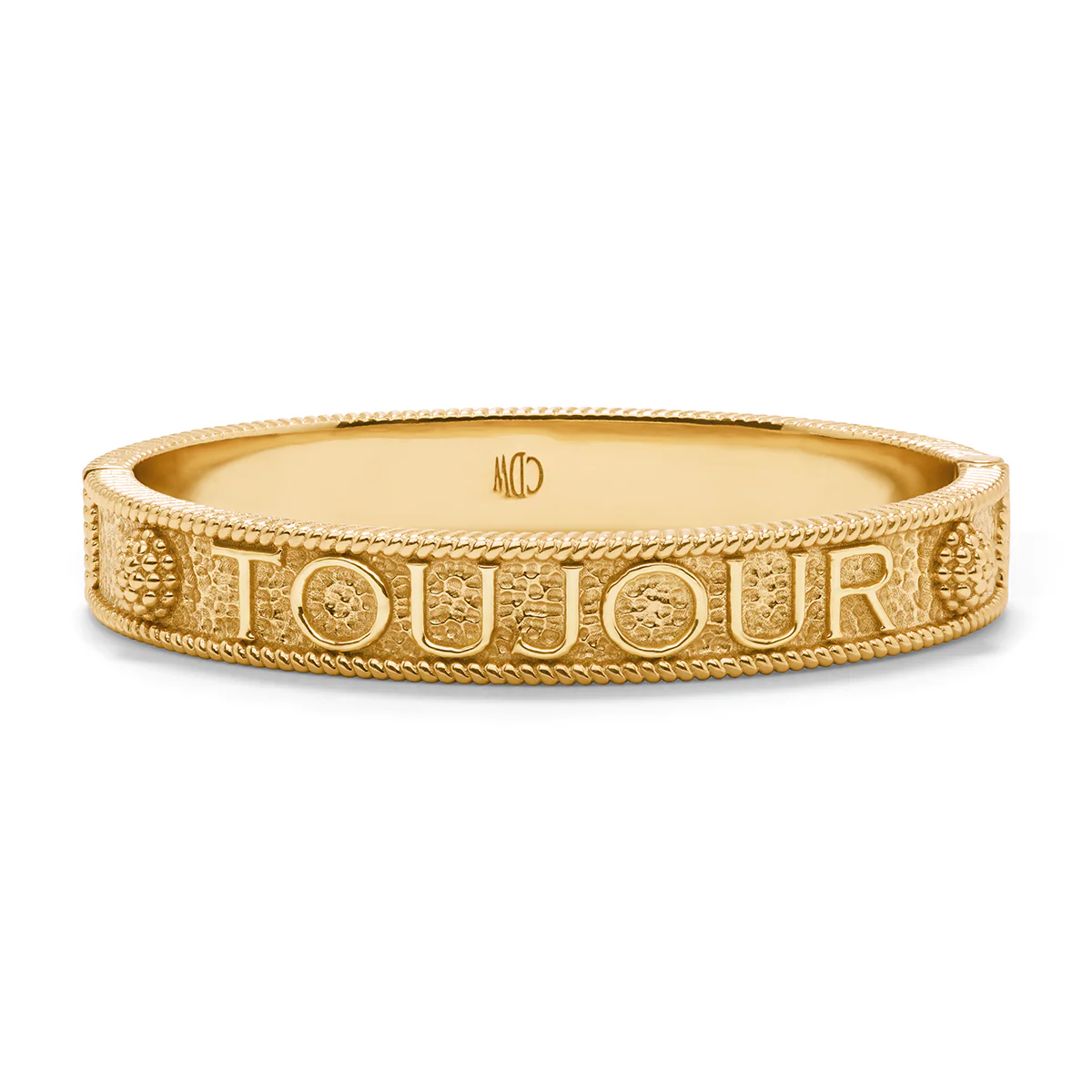 L'Amour Toujour Hinged Bangle - Gold - Image 3