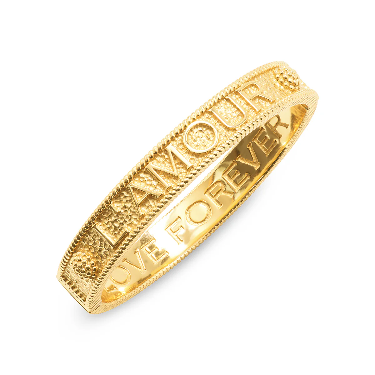 L'Amour Toujour Hinged Bangle - Gold - Image 4